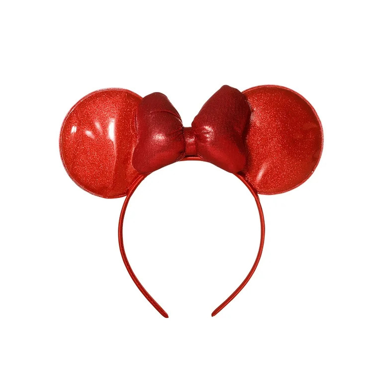 Disney- Minnie Mouse Girl's/ Tween  Red Glitter Bow Ears Headband - Walmart.com | Walmart (US)
