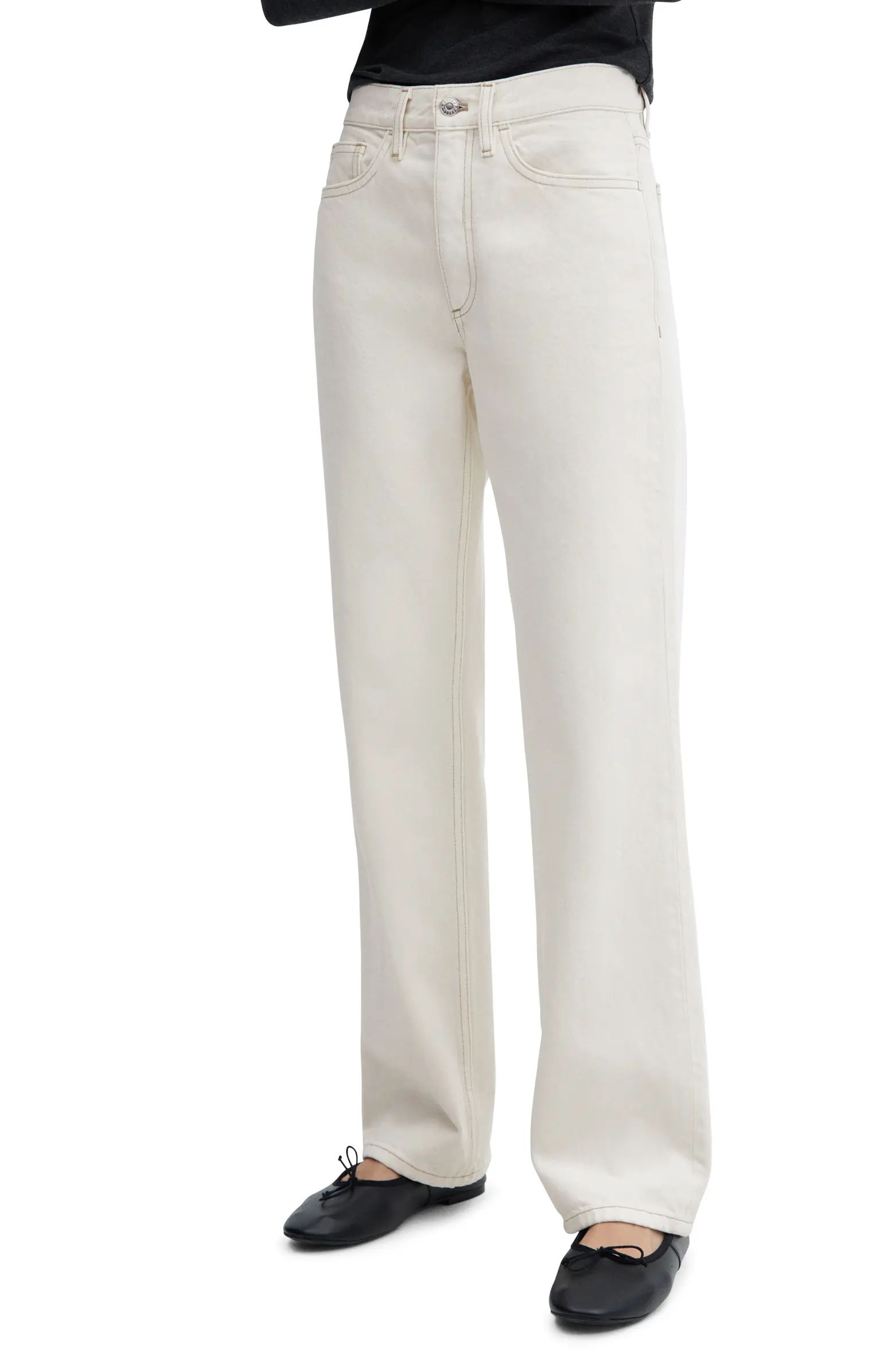 MANGO Mid Rise Straight Leg Jeans | Nordstrom | Nordstrom