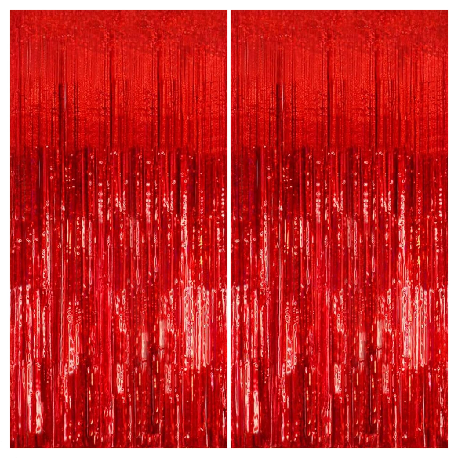 KatchOn, XtraLarge Red Streamers Party Decorations - 3.2x8 Feet, Pack of 2 | Graduation Decorations 2025 | Shiny Red Fringe Backdrop | Red Backdrop for Red Party Decorations | Amazon (US)