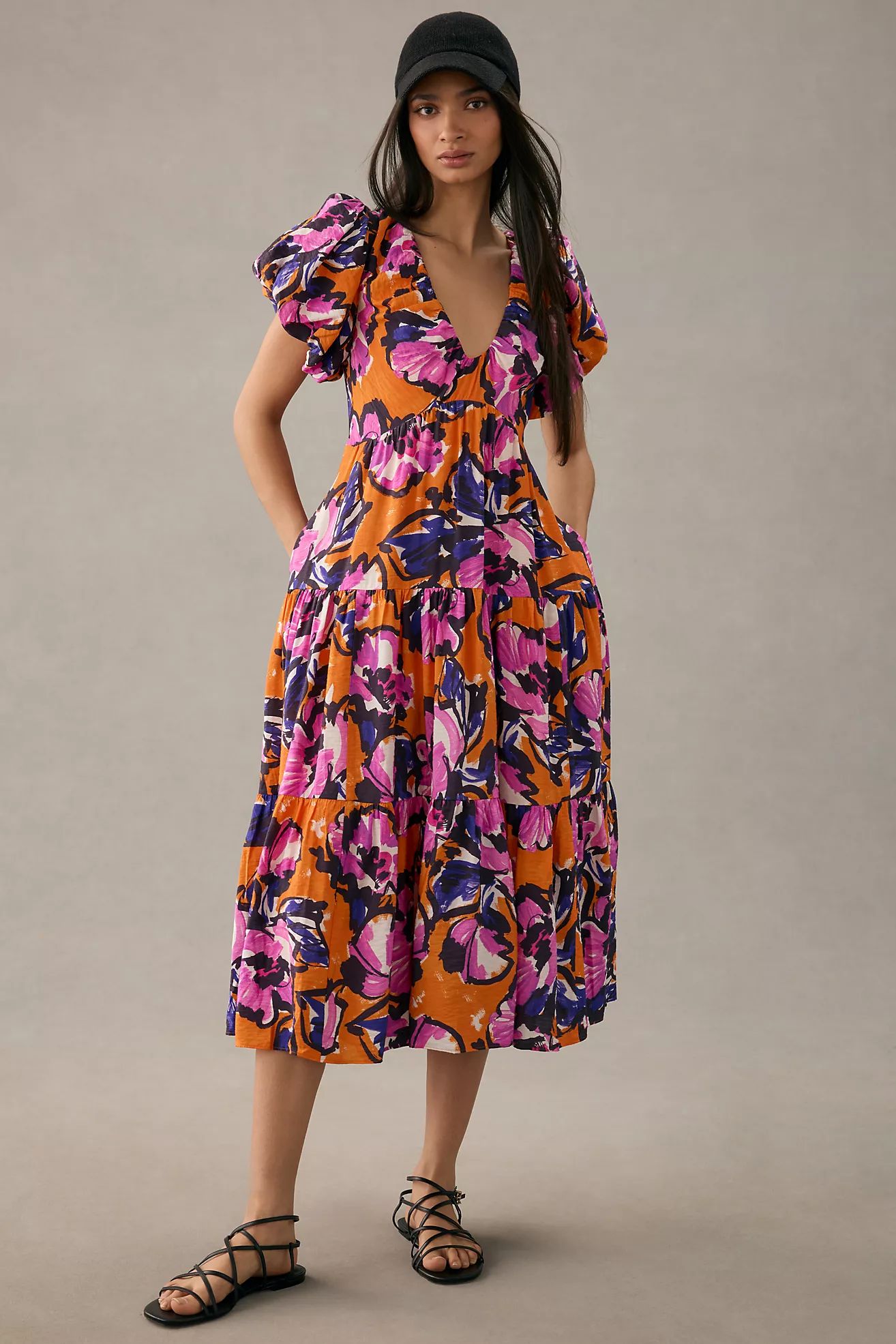 By Anthropologie Puff-Sleeve Dress | Anthropologie (US)