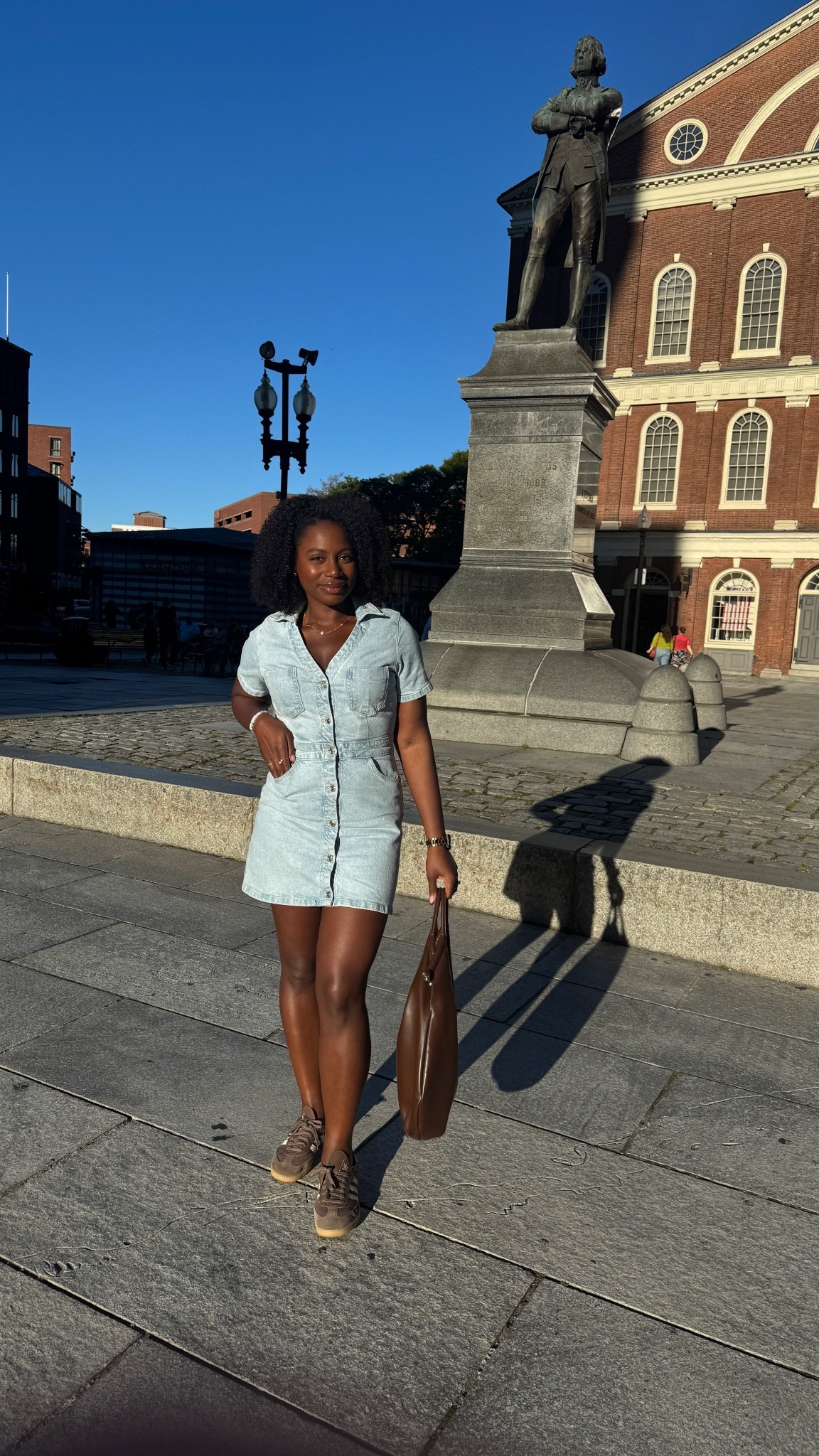 Denim dress and Samba OG Sneakers inverted triangle body type dress  

#LTKMidsize #LTKStyleTip
