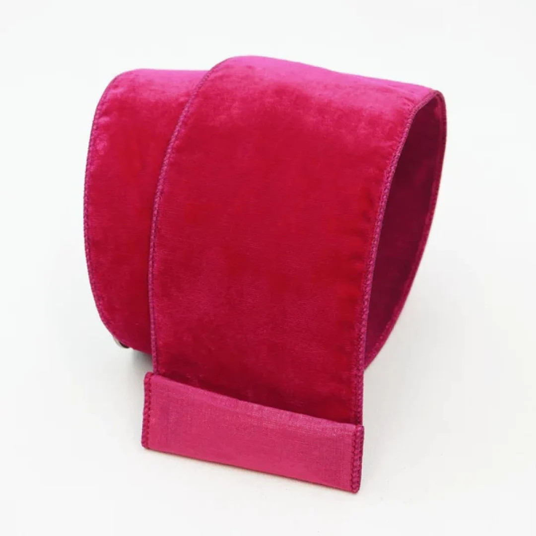 Hot Pink Velvet Luster Ribbon Hot Pink Christmas Velvet - Etsy | Etsy (US)