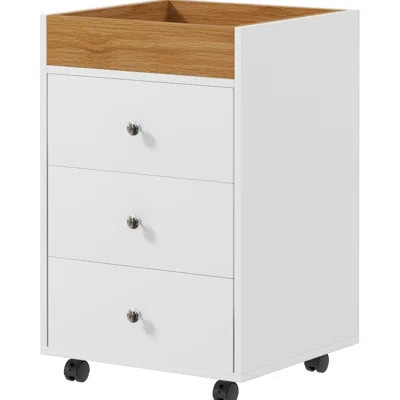 Home Office Drawer Cabinet - 3 Drawers, White, Removable Tray, Keeps Supplies Organized And Accessible Storage Easy To Move Clean | Wayfair North America