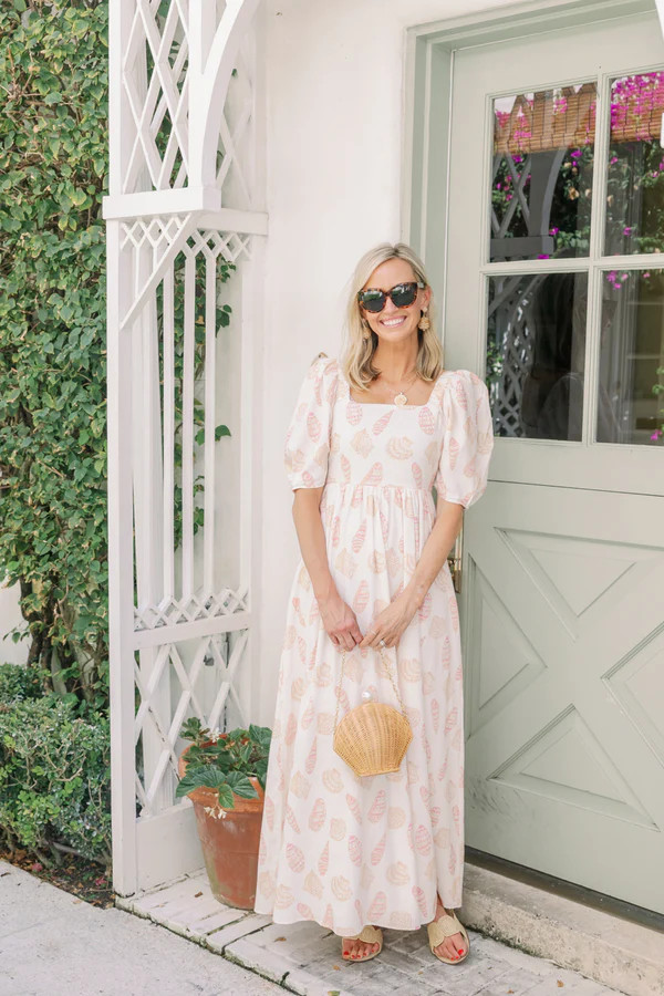 Shell Print Square Neck Maxi Dress | Sail to Sable