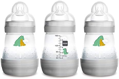 MAM Easy Start Anti-Colic Bottle, 5 oz (3-Count), Newborn Essentials, Slow Flow Bottles with Silicon | Amazon (US)