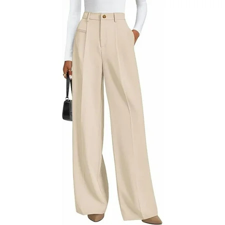PRETTYGARDEN Womens Wide Leg Dress Pants Business Casual Flowy Work Palazzo Pants High Waisted Slacks Trousers | Walmart (US)