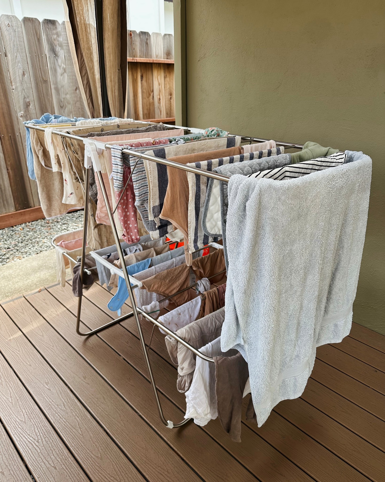 Friendly reminder that it’s outdoor laundry drying season! Save energy and extend the life of your clothes by hang drying what you can outside. 

Although it takes a few minutes longer than simply tossing everything in the dryer, with the electric costs these days we’re happy to make the swap spring through fall and dry what we can outside. We’re lucky enough to live somewhere rain and humid aren’t big issues so that helps too. 

In the winter we continue to use our racks for drying in the garage, it just takes a bit longer. 

#LTKFamily #LTKHome