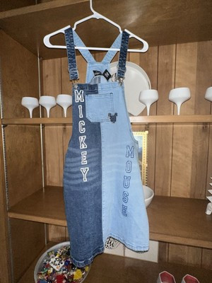 Disney Park Her Universe Shop Disney Mickey Mouse Denim Overall Dress Size Small | eBay US