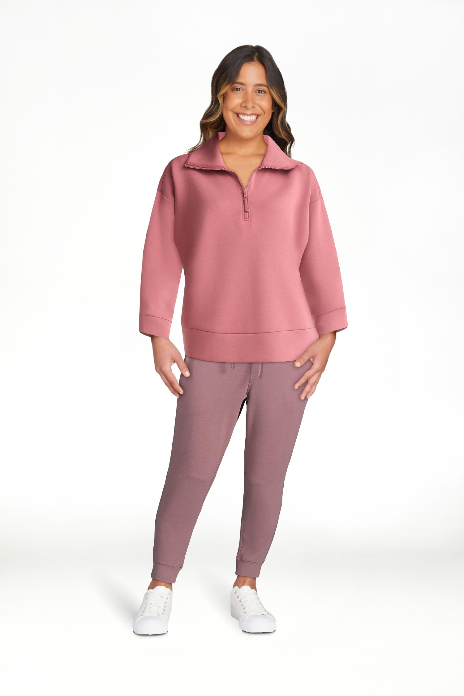 Avia Women's and Women's Plus Knit Quarter Zip Pullover, Sizes XS-4X | Walmart (US)
