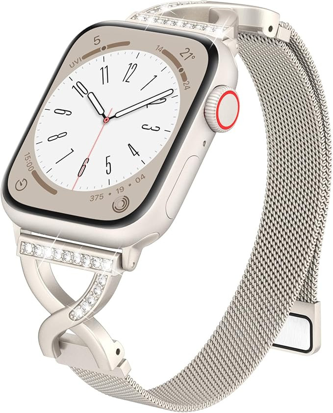 Thin Mesh Loop Compatible with Apple Watch Bands for Women 44mm 45mm 46mm Series 11 10 9 8 7 6 5 ... | Amazon (US)