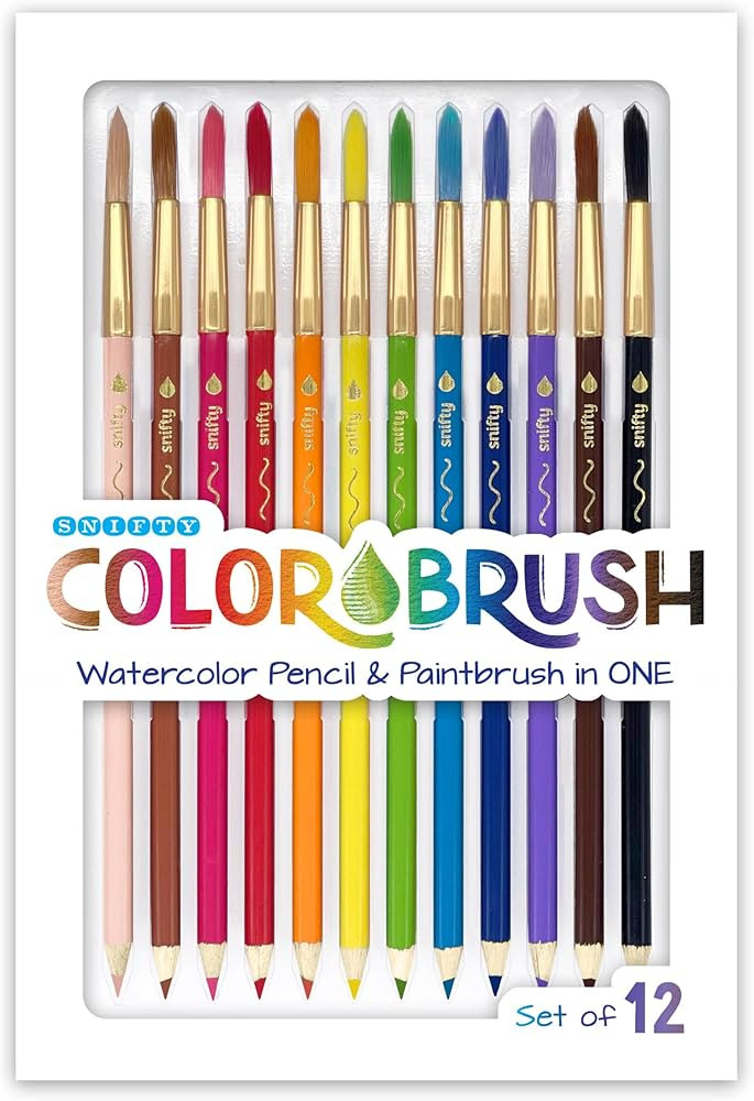 SNIFTY Colorbrush Watercolor Pencil and Paintbrush in One, Set of 12, Children, School | Amazon (US)