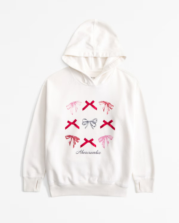 legging-friendly graphic logo popover hoodie | Abercrombie & Fitch (US)