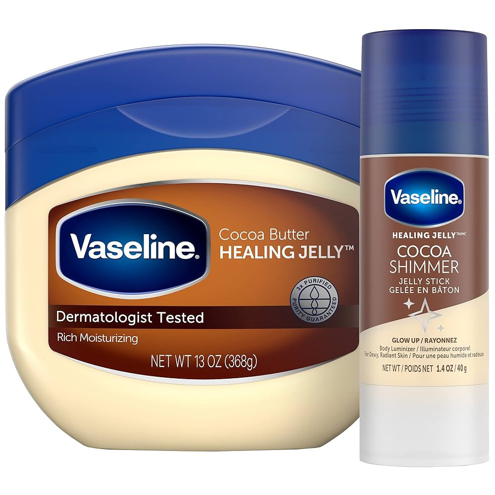 Vaseline Rich Moisturizing Healing Jelly Cocoa Butter, 13 oz Bundled with Cocoa Shimmer Stick, 1.... | Amazon (US)