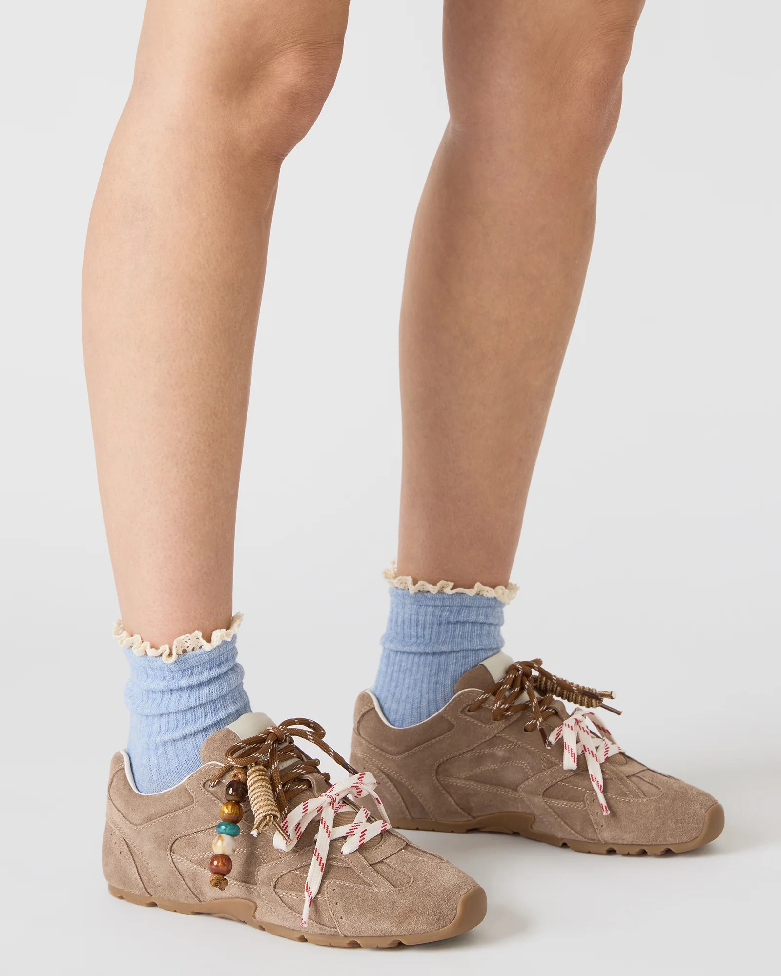 AZIEL Charm Taupe Suede Low-Top Lace-Up Women's Sneakers | Steve Madden (US)