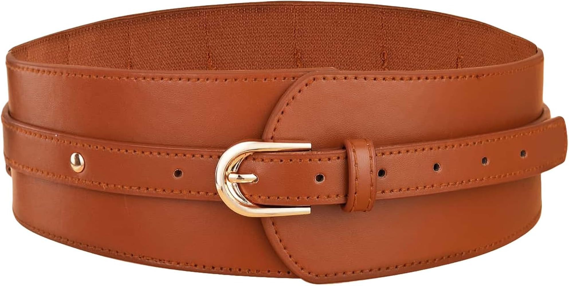 Verdusa Women's Leather Wide Belts Buckle Waist Belt Waistbands | Amazon (US)