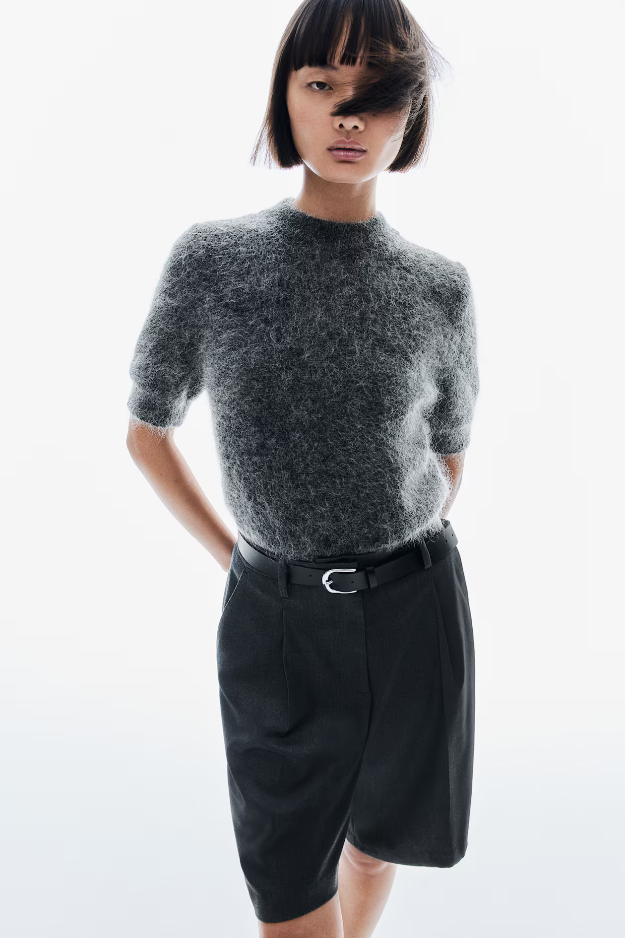 Short-Sleeved Mohair-Blend Top | H&M (US + CA)