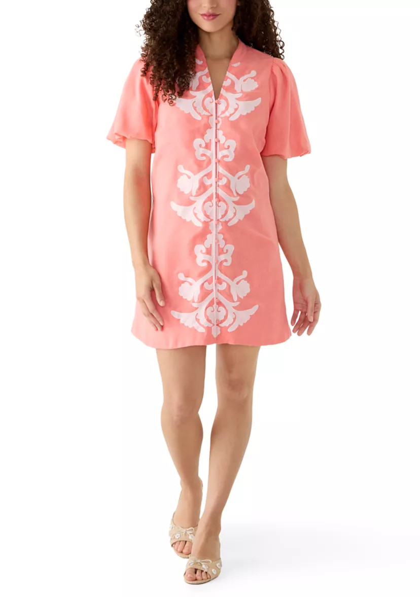 Petite Button Front A-Line Dress | Belk