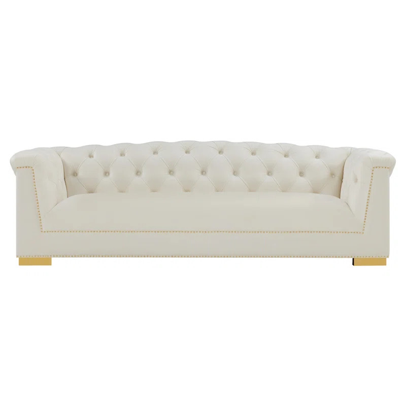 Farah 92.1'' Velvet Rolled Arm Sofa | Wayfair North America