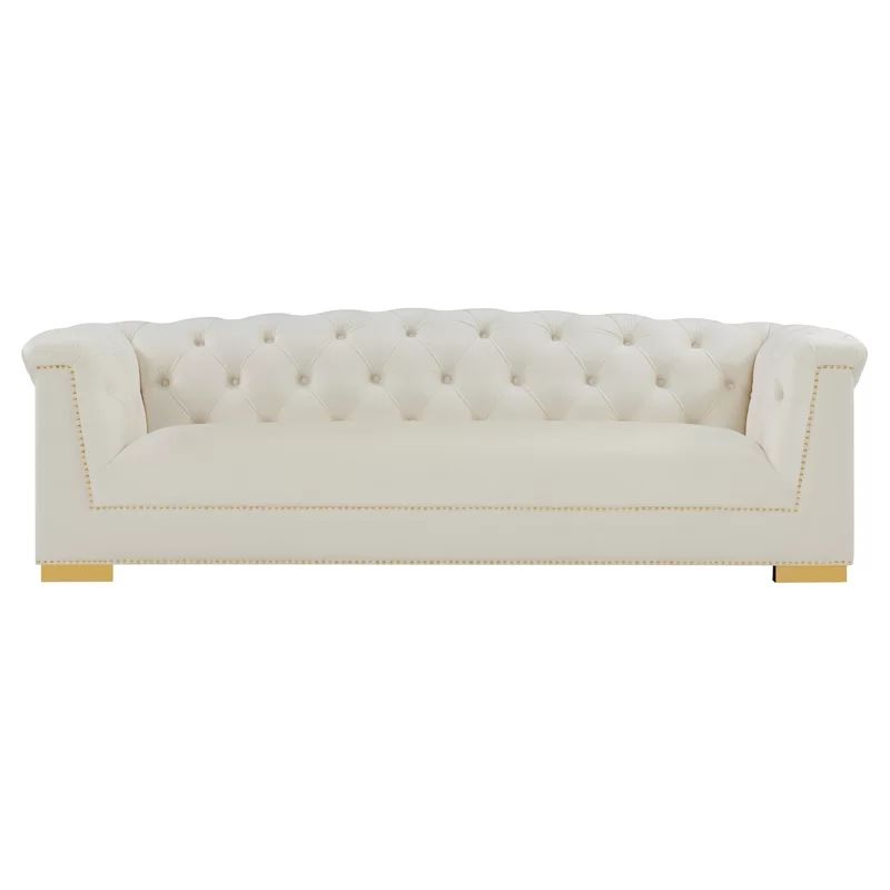 Farah 92.1'' Velvet Rolled Arm Sofa | Wayfair North America