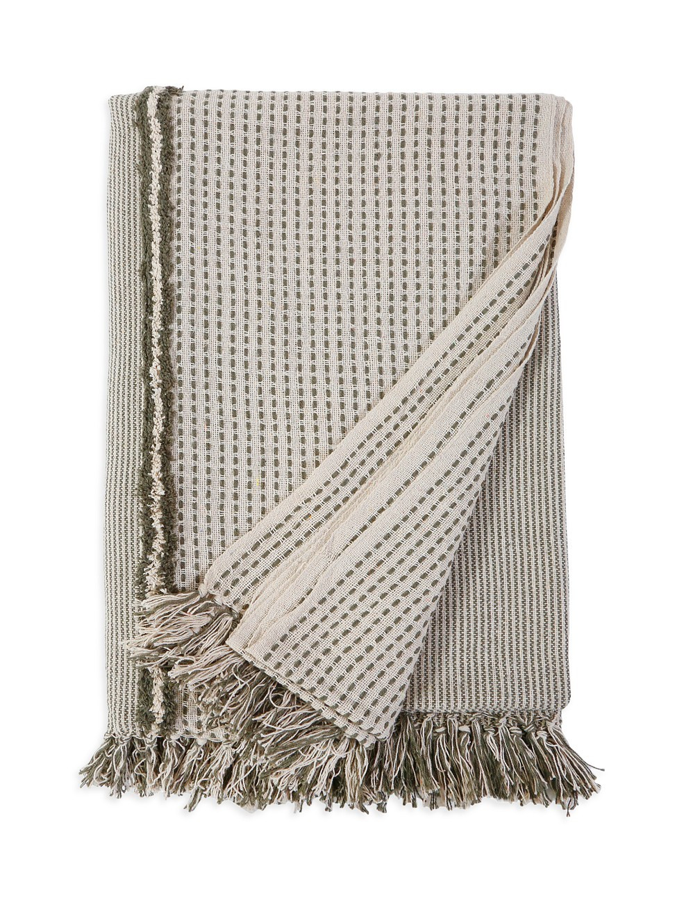 Jagger Oversized Throw - Ivory Moss | Saks Fifth Avenue