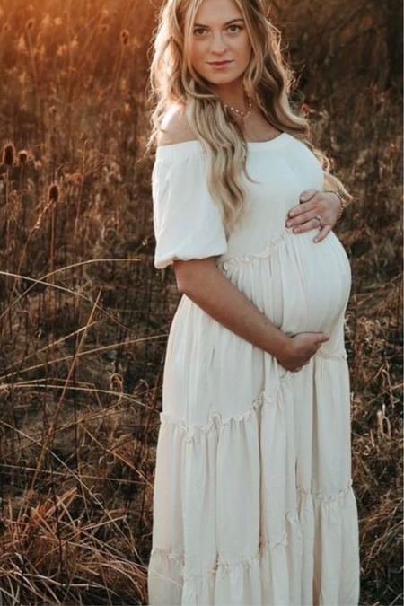 This maternity dress is great as a baby shower dress or a maternity photoshoot dress!

#LTKbump #LTKunder100