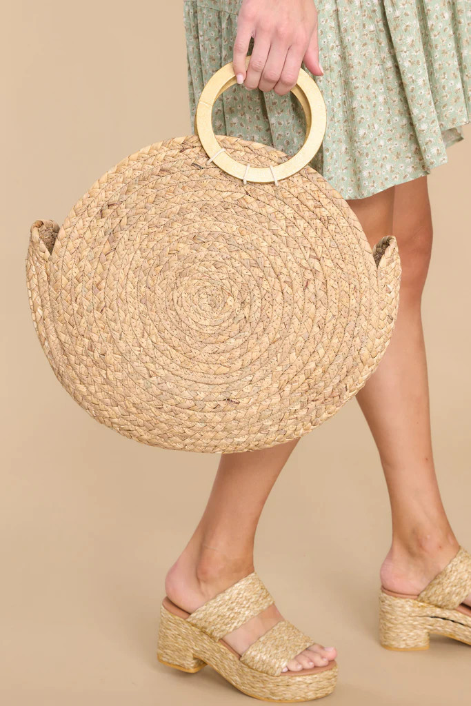 Let's Circle Back Natural Rattan Bag | Red Dress 