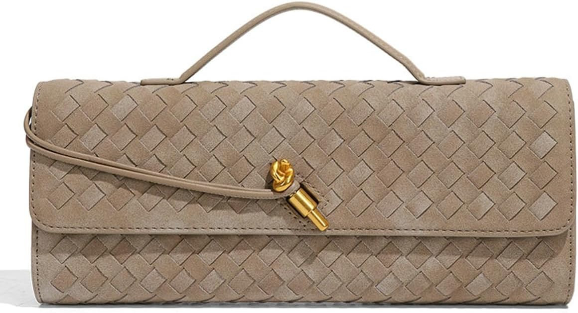 Suede Woven Evening Clutch Purses Women Crossbody Shoulder Hobo Handbag | Amazon (US)
