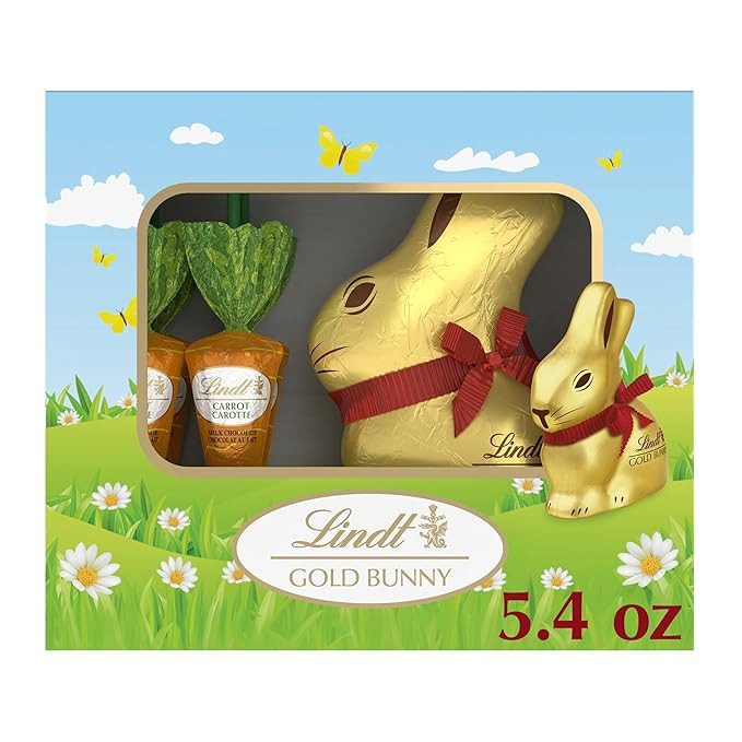 Lindt GOLD BUNNY Milk Chocolate & Milk Chocolate Easter Candy with Hazelnut Carrot Sticks, 5.4 oz... | Amazon (US)