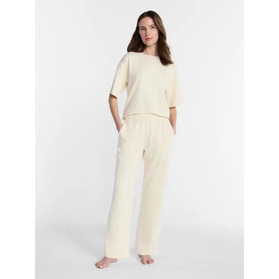 Lissome Women's Scuba Knit Top and Pants Lounge Set, 2-Piece, Sizes S-4X | Walmart (US)