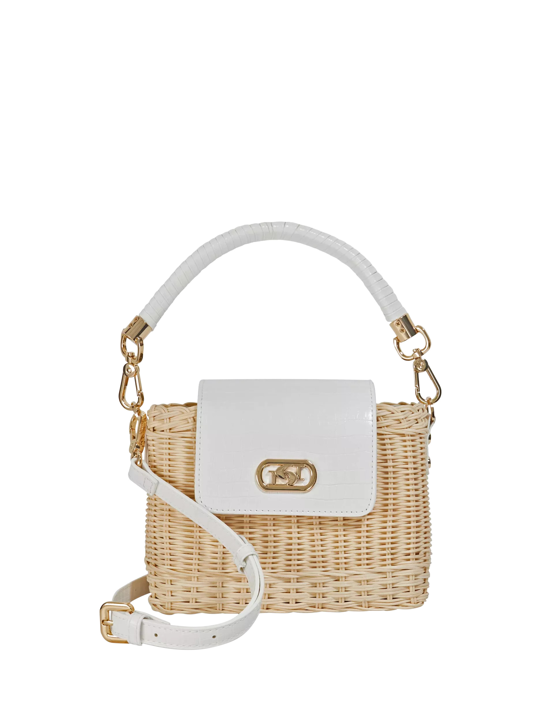 Dune Decorative Rattan Grab Bag, White | John Lewis (UK)