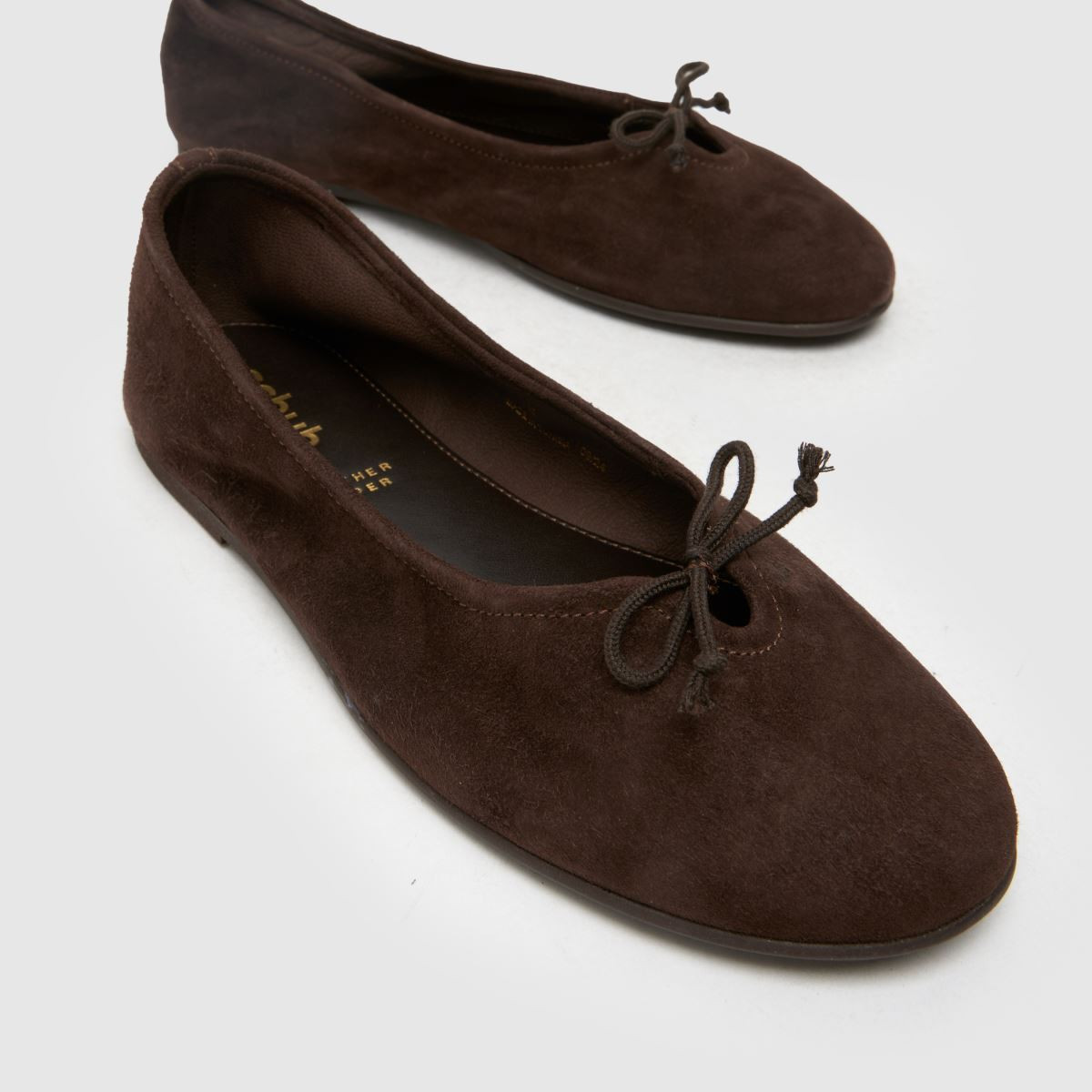 Womens Brown schuh Lambert Suede Ballerina Flat Shoes | schuh | Schuh