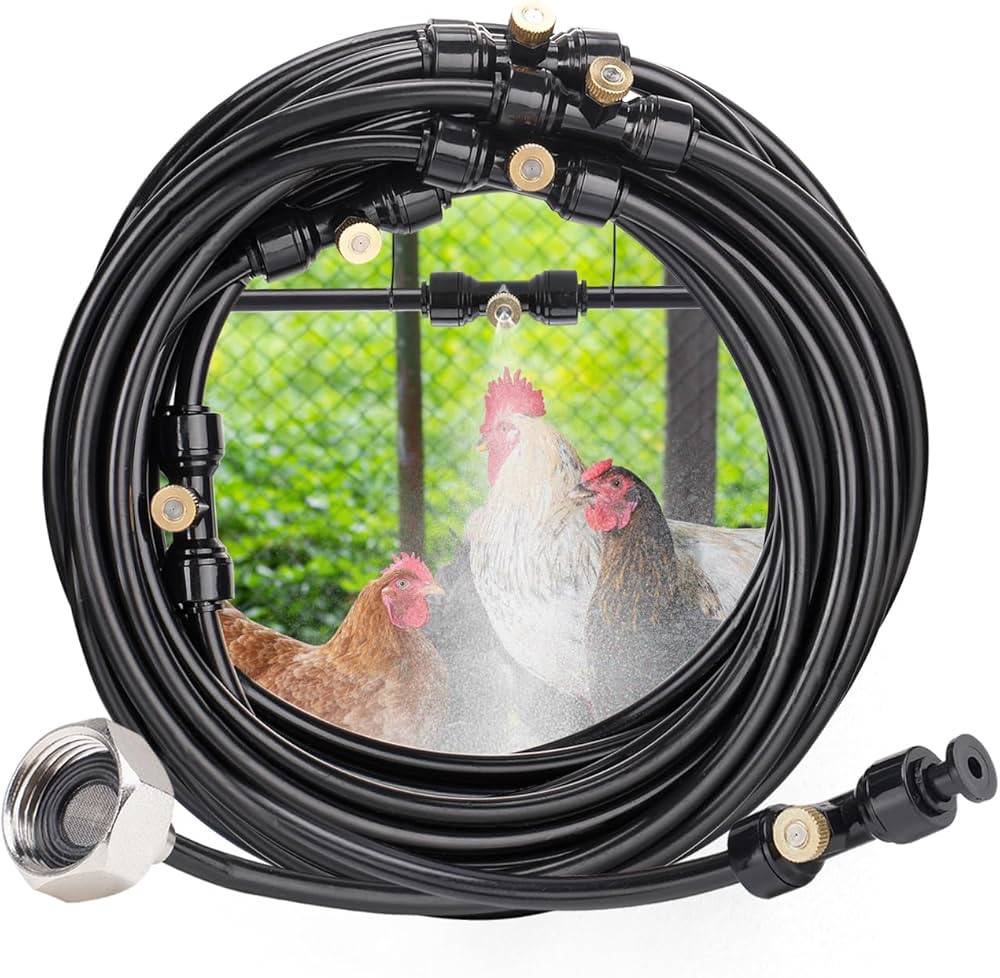Chicken Coop Misting Cooling System - Easy to Install, No Leakage, Mist Hose Kit for Chicken Coop... | Amazon (US)