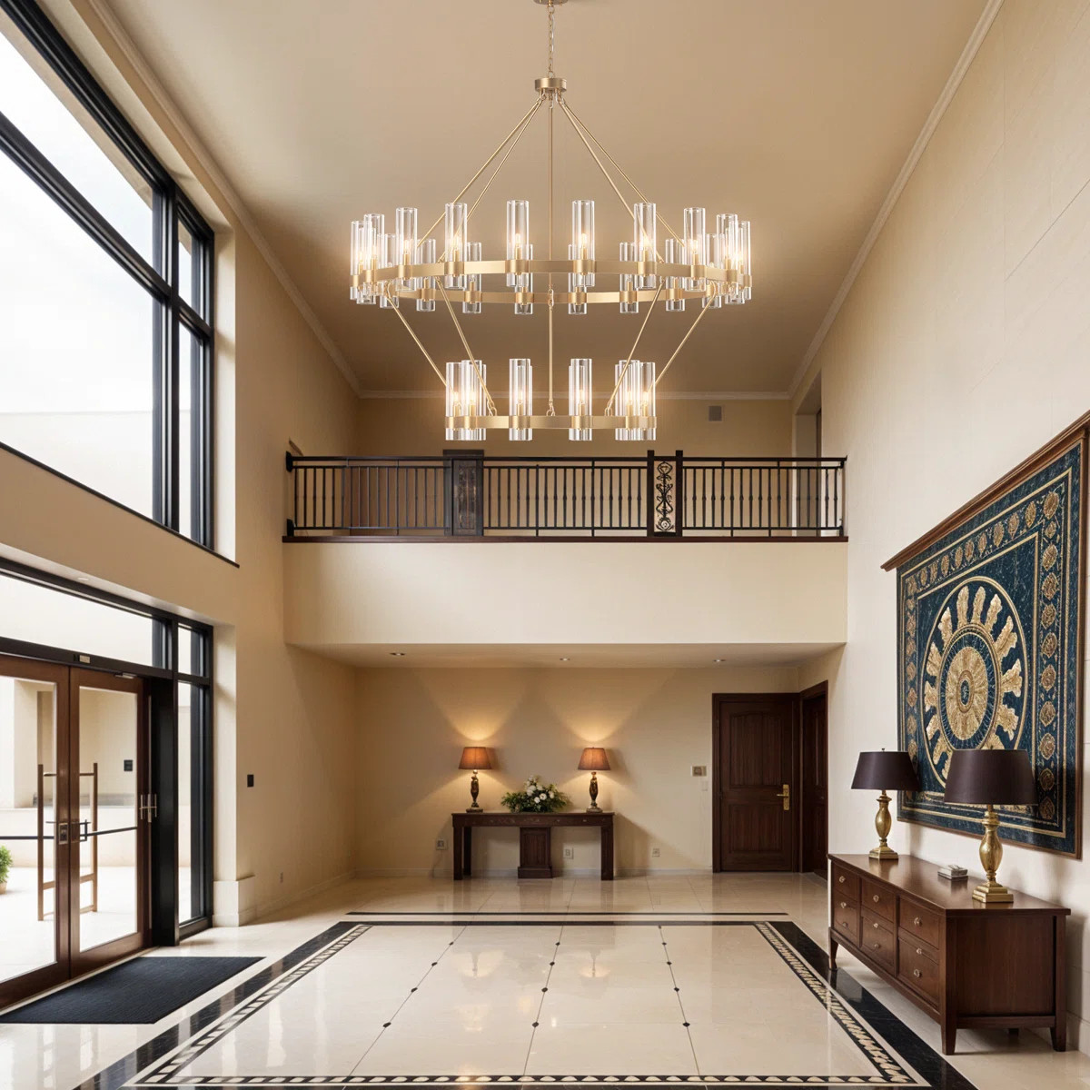 Moeshia 30 - Light 60" Dual Layer LED Wagon Wheel Chandelier | Wayfair North America