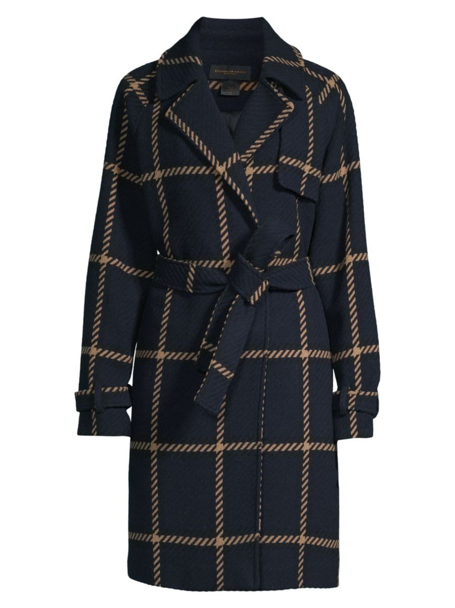Wool-Blend Printed Trench Coat | Saks Fifth Avenue