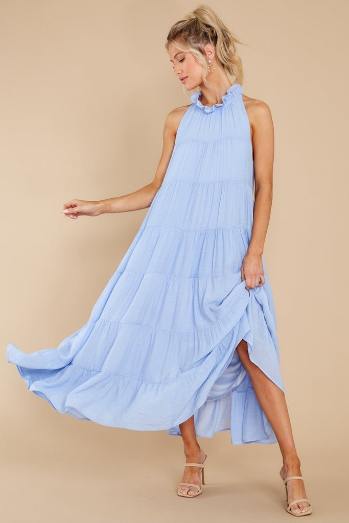 Take Me Dancing Pale Blue Maxi Dress- Baby Shower Dress | Red Dress 