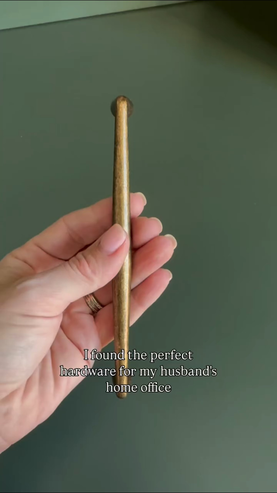 I found the perfect hardware for my husband's home office cabinetry. These drawer and cabinet pulls are six inches wide and the antiqued brass color is both classic and masculine - perfect for the space! You won't believe the price at 6 for under $50. Comment SHOP and I'll send you the link.

Masculine home office | home office design | work from home | North Carolina design