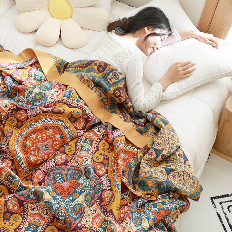 Ownkoti Dark Orange Comfy Reversible Cotton Quilt | Ownkoti