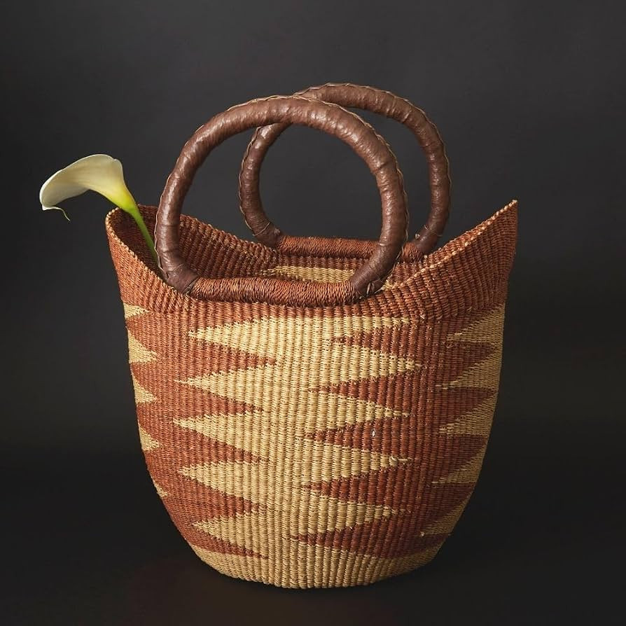 Brown Wicker Harvest Basket for Garden Vegetables, 16 Inch Wide | Amazon (US)