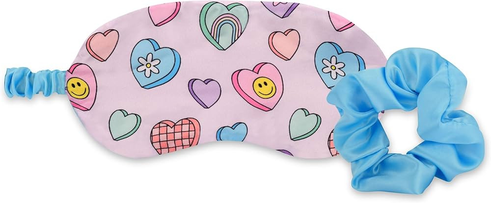 iscream Silky Fleece, Fully Lined Sleep Mask and Matching Scrunchy Set - Sweet Hearts | Amazon (US)