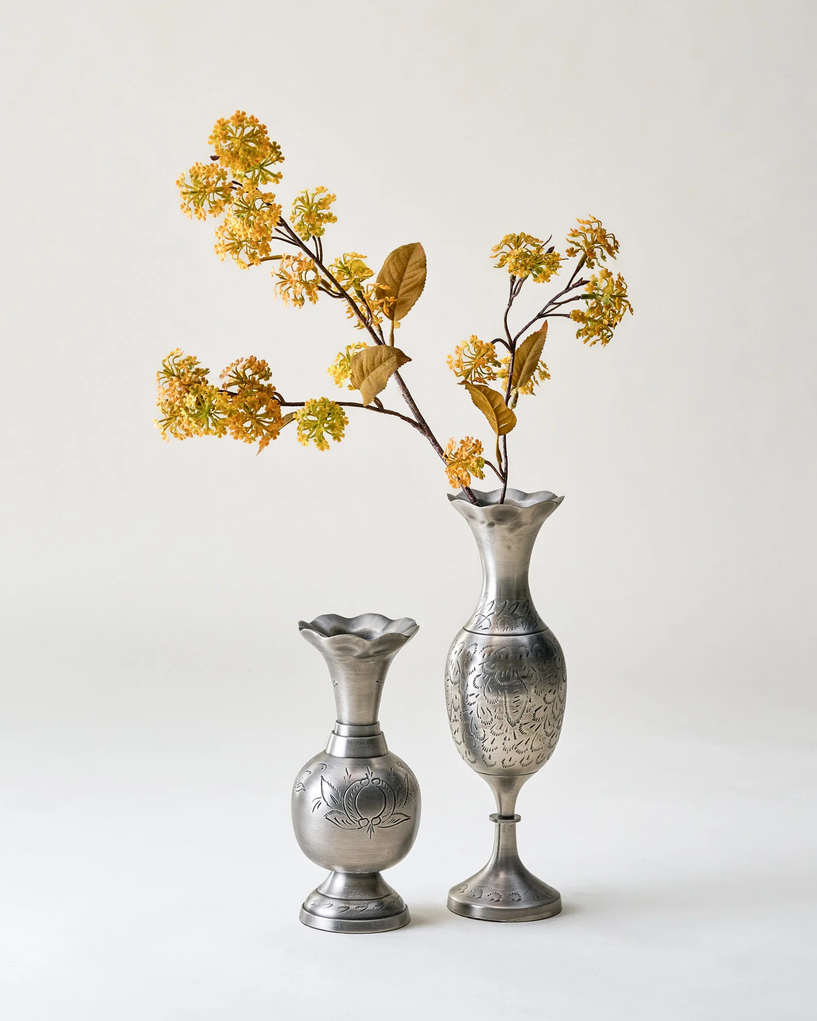Gwendolyn Pewter Etched Bud Vase | Magnolia