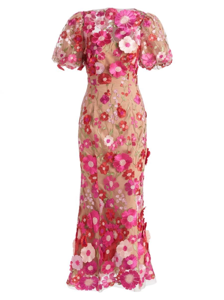 Ingrid Floral-Embroidered Midi-Dress | Saks Fifth Avenue