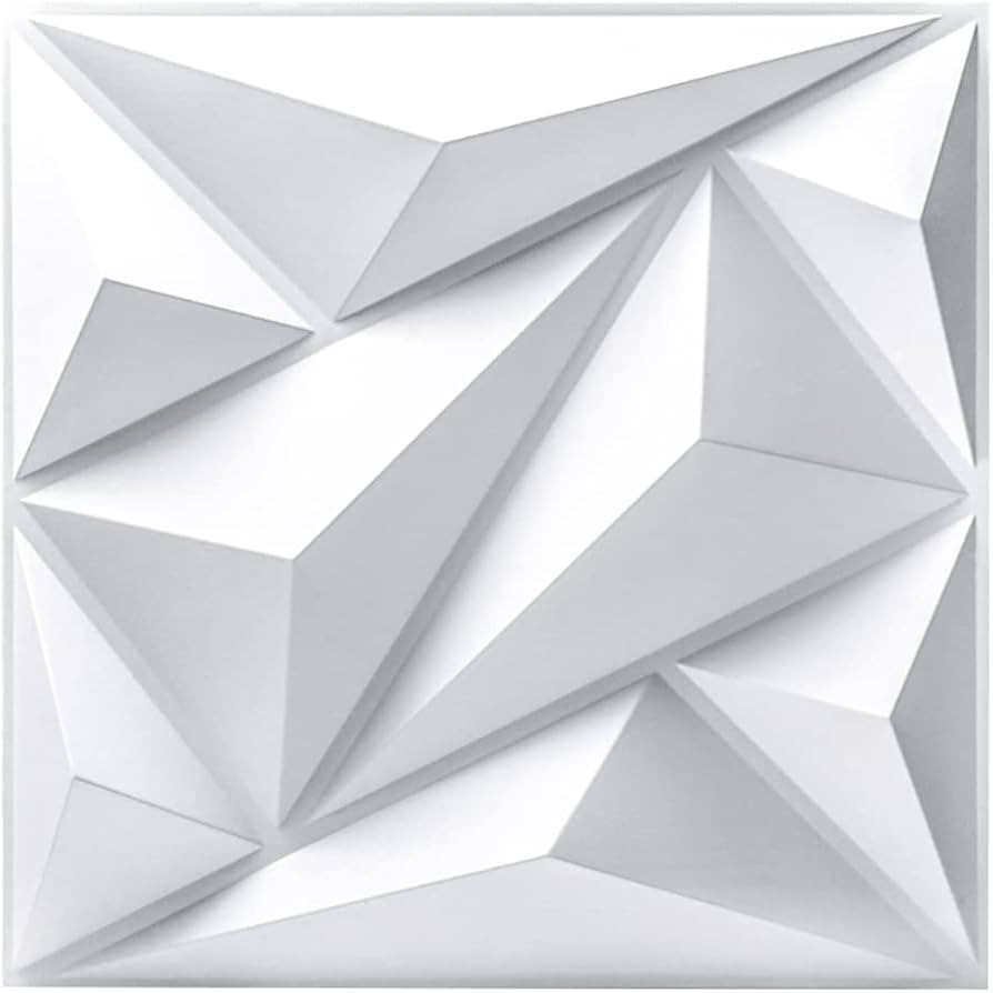 Art3dwallpanels PVC 3D Wall Panel Diamond for Interior Wall Décor in White, Wall Decor PVC Panel... | Amazon (US)