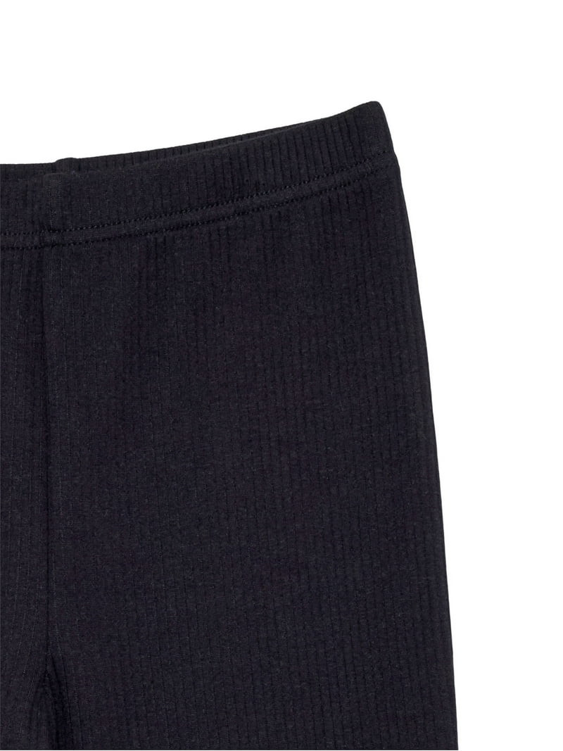 Wonder Nation Little Girls Ribbed Plush Flare Leggings, Sizes 4-10 | Walmart (US)