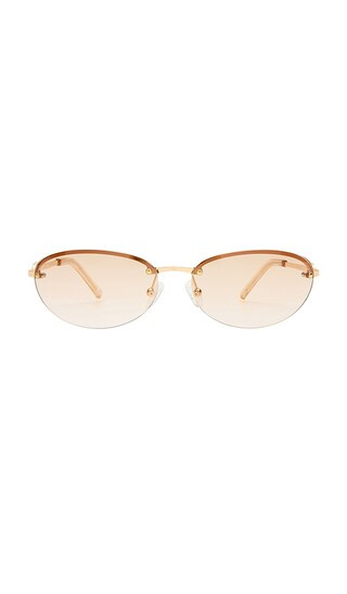 Slinky Sunglasses in Gold & Light Brown Grad | Revolve Clothing (Global)