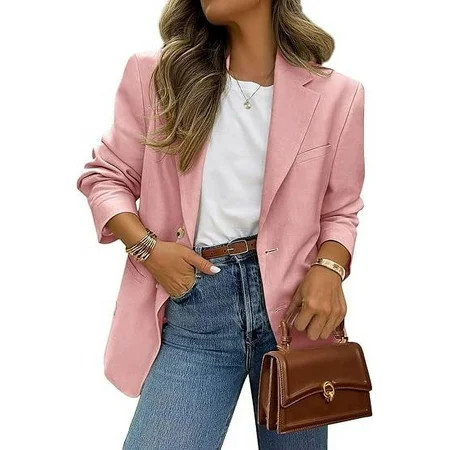 PRETTYGARDEN Blazers for Women Business Casual Long Sleeve Lapel Open Front Suit Jacket Work Blazer with Pockets | Walmart (US)