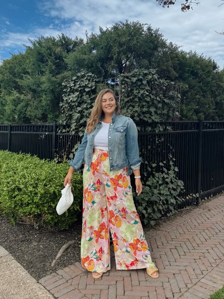 In my fun pants era! Love these pants for an easy summer outfit. Wearing size 2XL in pants (available in petite and plus size). Wearing XL in jacket and tank. 

#LTKmidsize #LTKSeasonal #LTKstyletip