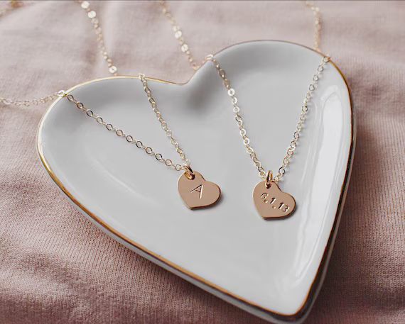 Lovely. Heart Gold Filled Customized Necklace | Etsy | Etsy (US)