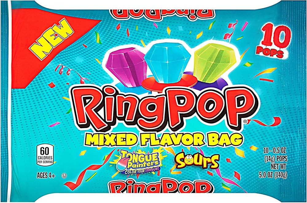 Ring Pop Individually Wrapped Bulk Lollipop Variety Pack – 10 Count Lollipop Suckers w/Assorted... | Amazon (US)
