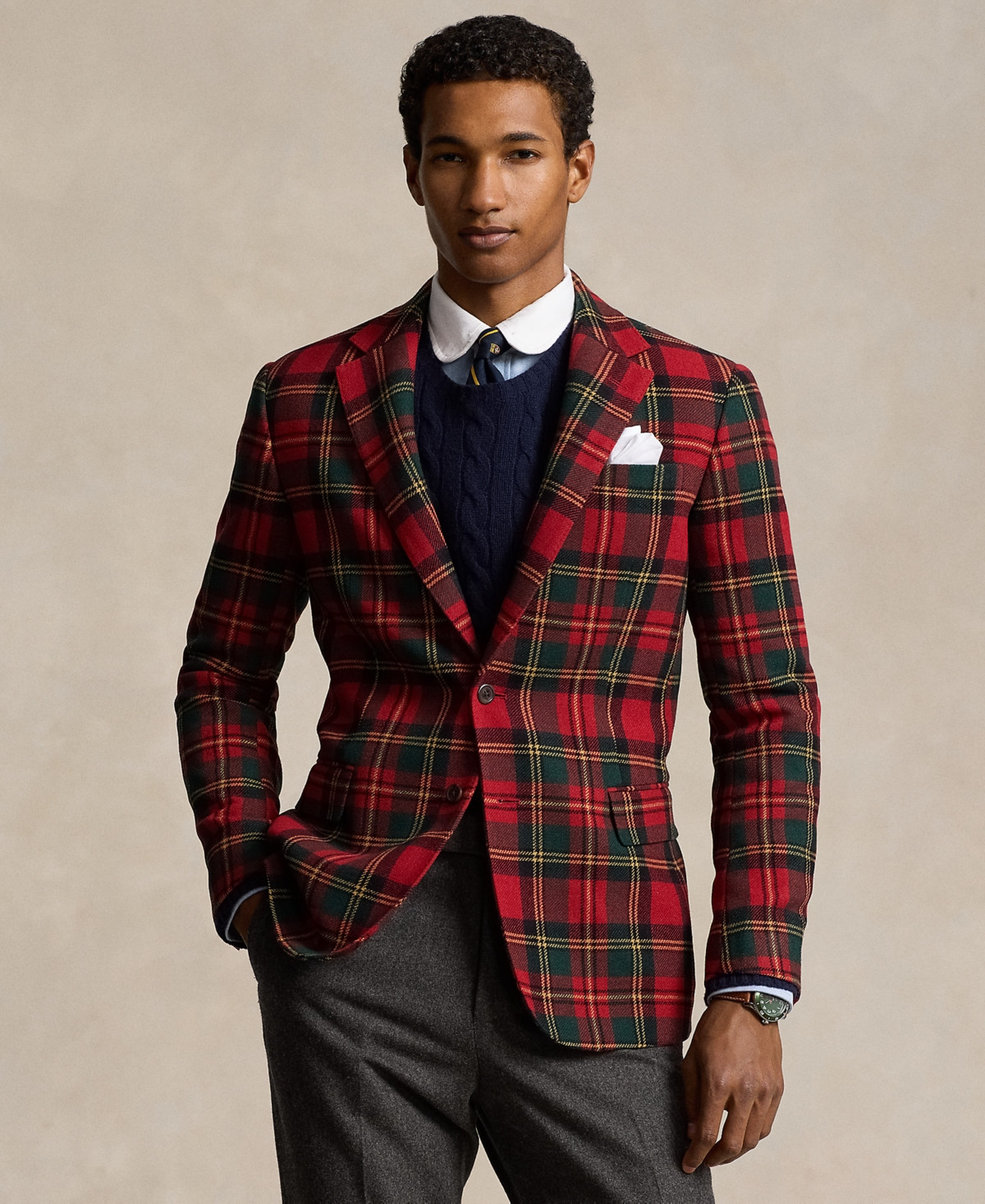 Polo Ralph Lauren Men's Polo Modern Plaid Wool-Blend Sport Coat - Red Mu | Macy's