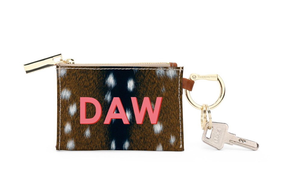 Kennedy Key Ring Zip Wallet - Monogram Stripe | Barrington Gifts